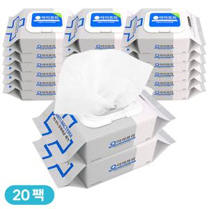 [아이프리] 에탄올 손소독티슈 살균 물티슈 휴대용 캡형 30매 20팩