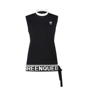 [럭스골프]여성 봄 가을 골프웨어 골프 배색 리본 데일리 니트 조끼 L12402