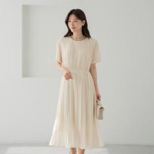 엄마옷 마담4060 보보끈플리츠원피스 -QOP2604004-