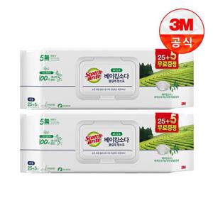 [3M]베이킹소다 물걸레 청소포 플러스 대형 25+5매 x 2개