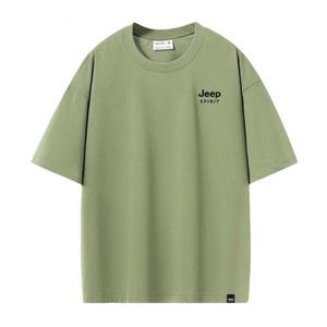 [지프]JEEP SPIRIT 고중량 더블코튼 베이직티셔츠 연그린