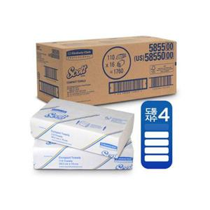 크리넥스 47163 스카트 콤팩트 핸드타올 110매X16밴드/1760매  HW0954BD