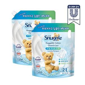 [무료배송] 스너글 딥클린 액체세제 리필 2L 2개 (허거블코튼/블루스파클)
