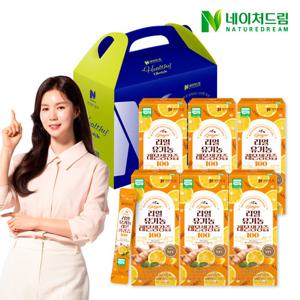 네이처드림 리얼 유기농 레몬생강즙 100 15g 14포 6박스 선물세트/진저샷