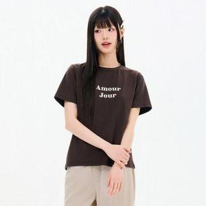 [체이스컬트]여성 에센셜 레터링 반팔 티셔츠-FBZG5853C08