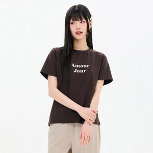 [체이스컬트]여성 에센셜 레터링 반팔 티셔츠-FBZG5853C08