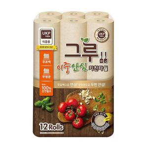 [삼정펄프]그루 무표백 UPK 키친타올 120매 12롤