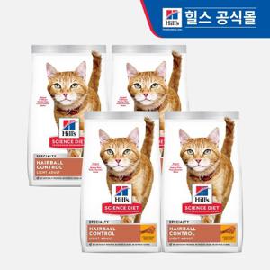 힐스 고양이사료  어덜트 헤어볼 컨트롤 라이트 3.2kg x 4개_8882