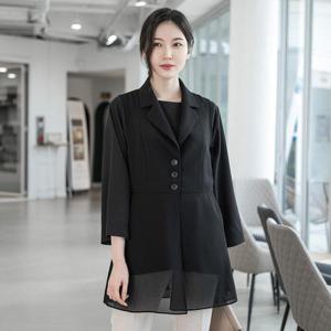 [모슬린]엄마옷 쉬폰 단추 포인트 조끼 613FGH144 마담/중년여성/빅사이즈/50대/60대
