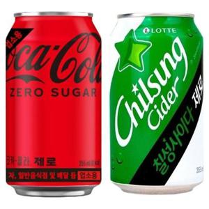 코카콜라 제로 355ml24캔+칠성사이다 제로355ml24캔