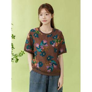 [디얼마미]플라워 아사 나염 티 /마담 미시 중년 여성 빅사이즈 40대 50대