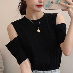 소프트 재질 어깨트임 반팔 티셔츠 데일리 여친룩 WEBF2A9