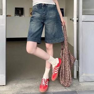치토 절개 5부 데님 팬츠