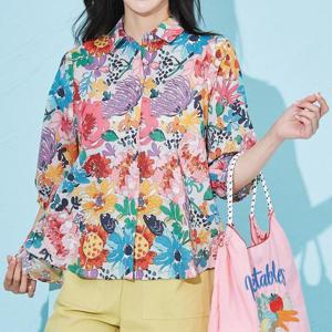 [바띠]바띠 플라워 아사 면 남방 셔츠 홈쇼핑 엄마옷 바캉스 (16192064A)