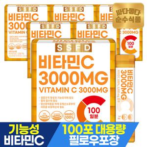 순수식품 비타민C 3000mg 6박스 x 100포 실속형 건강기능식품 비타민씨 100% 분말 파우더 스틱