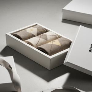 닥스 액세서리 [여성양말1위][무압박][여성중목3족] 체크 포인트 면혼방 중목 3족세트 (DCSS6F703WT)