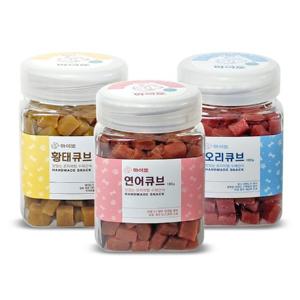 마이또 국내산 강아지 수제간식 혼합큐브 180g 3종세트