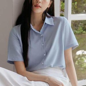 카라 반팔 셔츠 데일리 여성 데이트룩 시원한소재 (WC5D695)