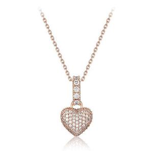 [엘르주얼리] 파베 볼륨 하트 목걸이 ELBRNN246 (14K Gold Plated)