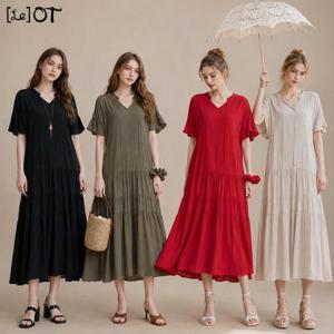 [르오트(LeOT)] 프리다 크리즈 원피스(+스크런치 헤어) 2종세트-사이즈 55~88다양