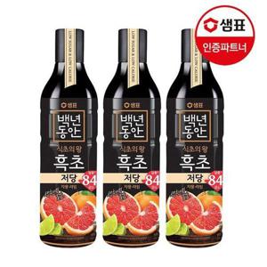 갤러리아_샘표 백년동안 흑초 저당 자몽라임 900ml 3병