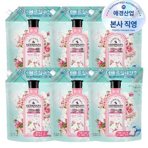 [한정 특가 박스판매]허브마리 퀵드라이 섬유유연제 베이비파우더 1.5L, 6개