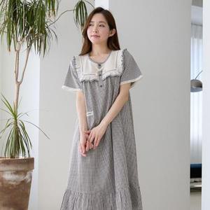 [바풀]바풀 CA4V374-14 여성잠옷 순면 반팔 잠옷 원피스 홈웨어