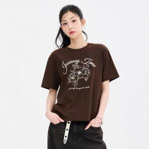 [체이스컬트]여성 쿨 플라워 그래픽 반팔 티셔츠-FCRG5872E08