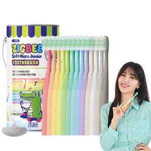 지그비 주니어 스탠딩 부드러운 초미세모 어린이 악어 칫솔 13개입
