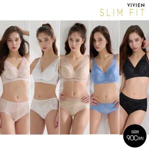 ★11종구성★[방송히트]비비안 슬림핏 22차 빅사이즈 풀커버 노와이어 프리무빙 메쉬 브라팬티세트(75A-90C)