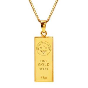 갤러리아_여자 순금 목걸이 유광 골드바 24K 37.5g 18K장식