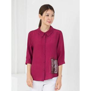[모슬린]엄마옷 카라  패치 7부 블라우스 MQG127429 마담 미시 중년여성 빅사이즈 할머니옷 50대 60대 70..