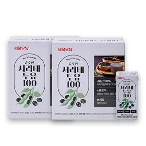 서울우유 국산콩 서리태 두유 100 190ml 32팩-쥐눈이콩 검은콩 약콩 두유