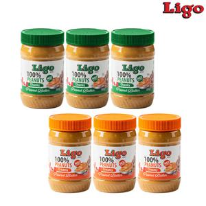 리고 100% 땅콩버터 세트(크리미 453g x 3병 + 청키 450g x 3병, 총 6병)