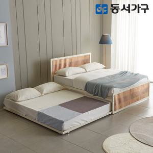 동서가구 포리 편백나무 슬라이딩 이층침대 Q+SS (파워본넬) DF641348