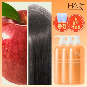 애사비샴푸 본품증정♥ [2+1] 헤어플러스 오프레시 애플비니거 정수리 탈모샴푸 700ml 3개+샴푸50+트먼50