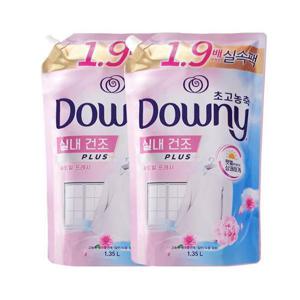 [다우니]다우니 실내건조 초고농축 섬유유연제 플로럴 블로썸 리필 1.35L x2