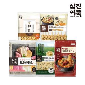 [삼진어묵]딱한끼사각꼬치+7가지모듬어묵+미니어묵꼬치+대파사각어묵+얼큰김치우동전골