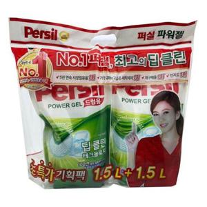 2p 빨래 세탁 드럼 리필 세제 1.5L 퍼실 세탁기 WFLXCRU