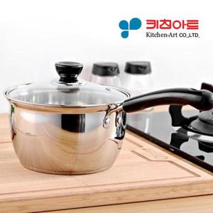 키친아트 아티스트 스텐 라면냄비 이유식 편수 냄비 손잡이냄비 16cm