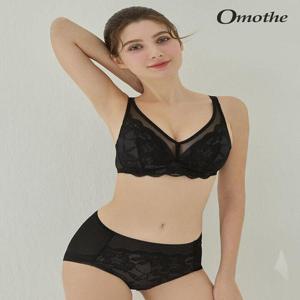 [오모떼]오모떼 쉐이프커버 블루밍 레이스 브라팬티세트/블랙