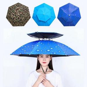 2단 핸즈프리 모자우산
