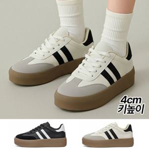 봄 발편한 여성 4cm 키높이 스니커즈 여자 통굽 운동화 캐주얼 학생 데일리 패션 캐주얼 PS043