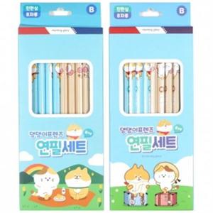 모닝글로리 캐릭터 B 8자루 댕댕이프렌즈 연필세트5개