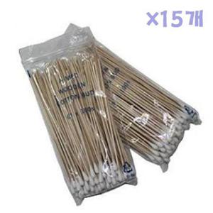 솜면봉 100ea X 15개 대용량 병원 나무면봉 막대면봉 (W57852E)