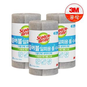 [3M]버블버블 일회용 롤수세미 1Roll(20장) x 3개