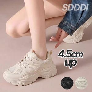 날씬해보이는 여성 4.5cm 키높이 스니커즈 여자 통굽 패션 운동화 캐주얼화 어글리슈즈 중년여성 PS038