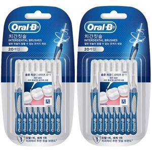 오랄비 Oral-B 치간칫솔 프리시즌 클린 브러쉬타입 20개입x2개 치간치실