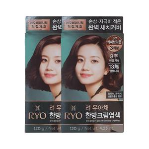 려 우아채 멋내기 새치크림 커피브라운 6C 2입