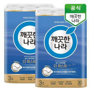 [깨끗한나라] [깨끗한나라] 깨끗한나라 순수 프리미엄 더 퍼스트 30m 30롤x2팩